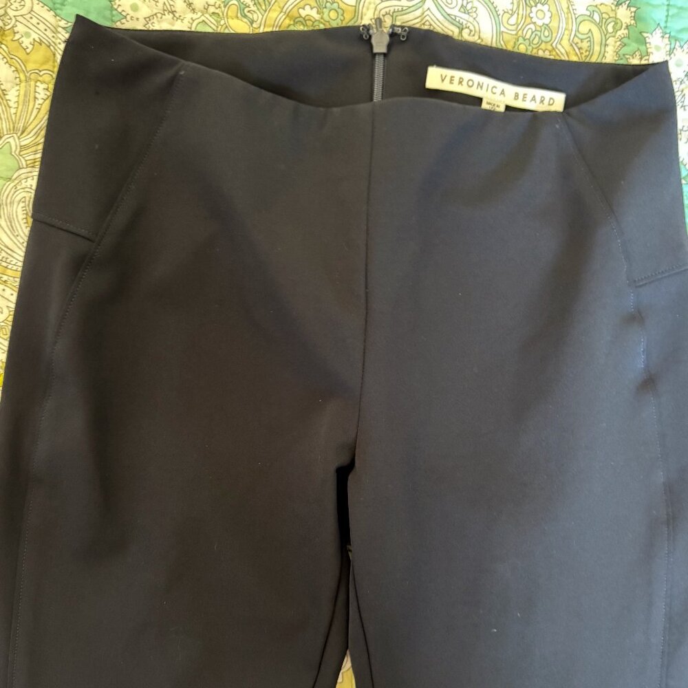 Veronica Beard skinny, zip back, with saddle seam pants BLK size 25/0
